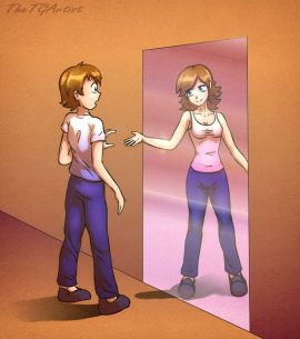 This is one of the first drawings I came across which made me take notice and want to save it. This is how I feel sometimes looking in the mirror - I get a glimpse of my true self looking back at me. Usually, when I look again, I've lost it and am back to seeing my reflection.